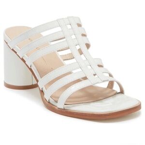 Intentionally Blank Stamps White Patent Block Heel Sandal 11 NWT